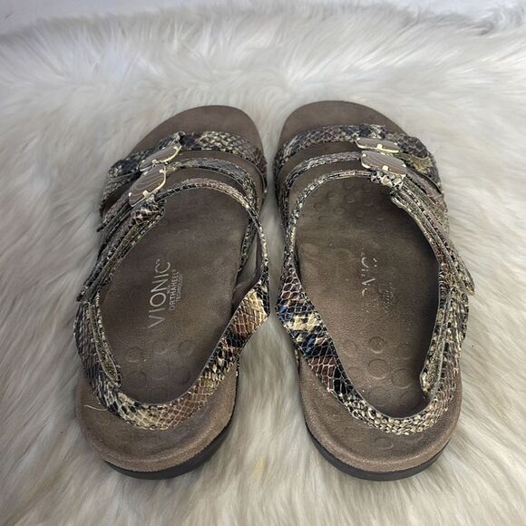 Vionic Amber Snake Print Adjustable Sandals Sz 8 - Picture 3 of 6